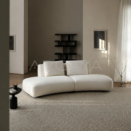 Della Ridge Straight Sofa - front view 01