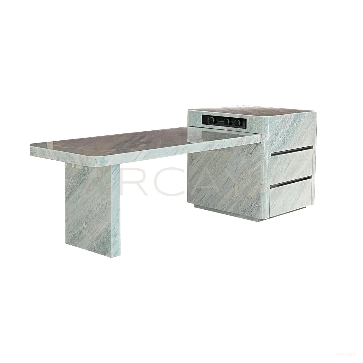Nola Oak Dining Table - product view on a white background 01