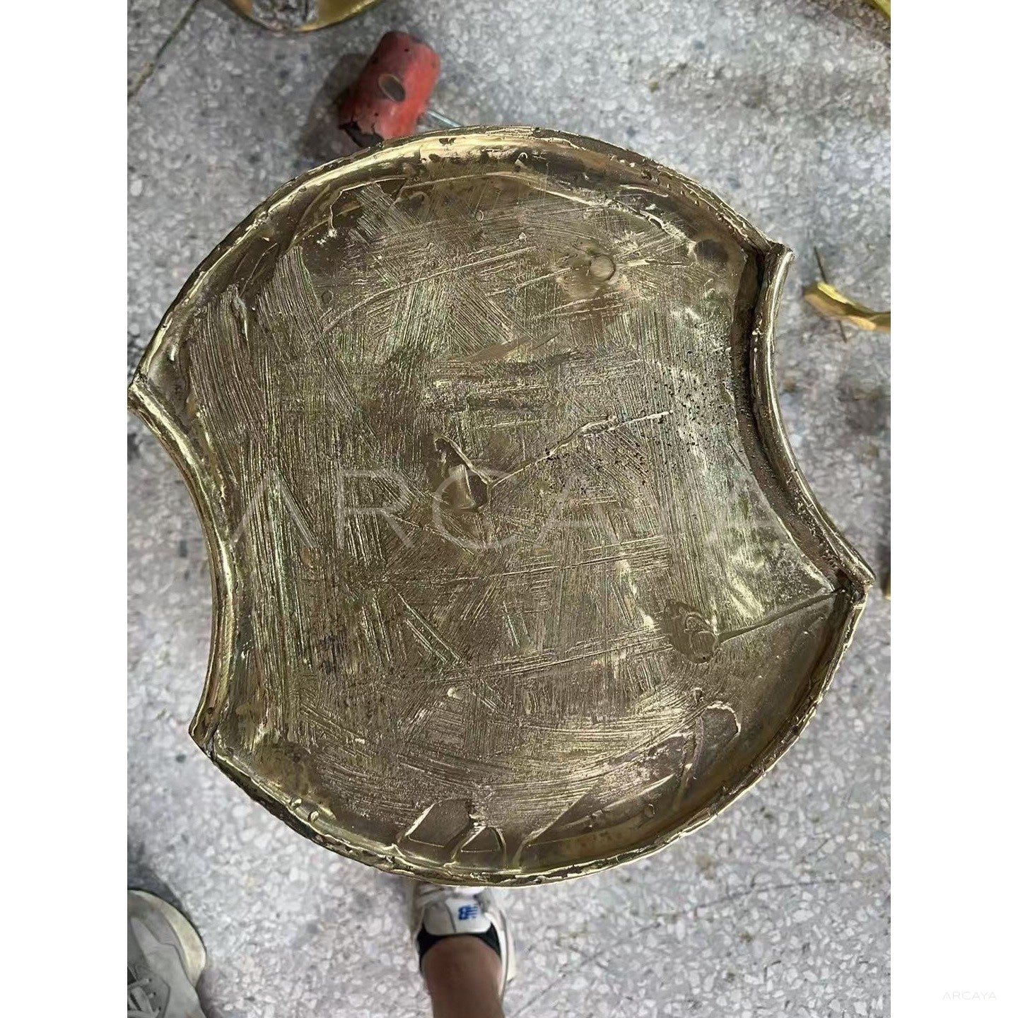 Forged Brass Small Side Table - scene