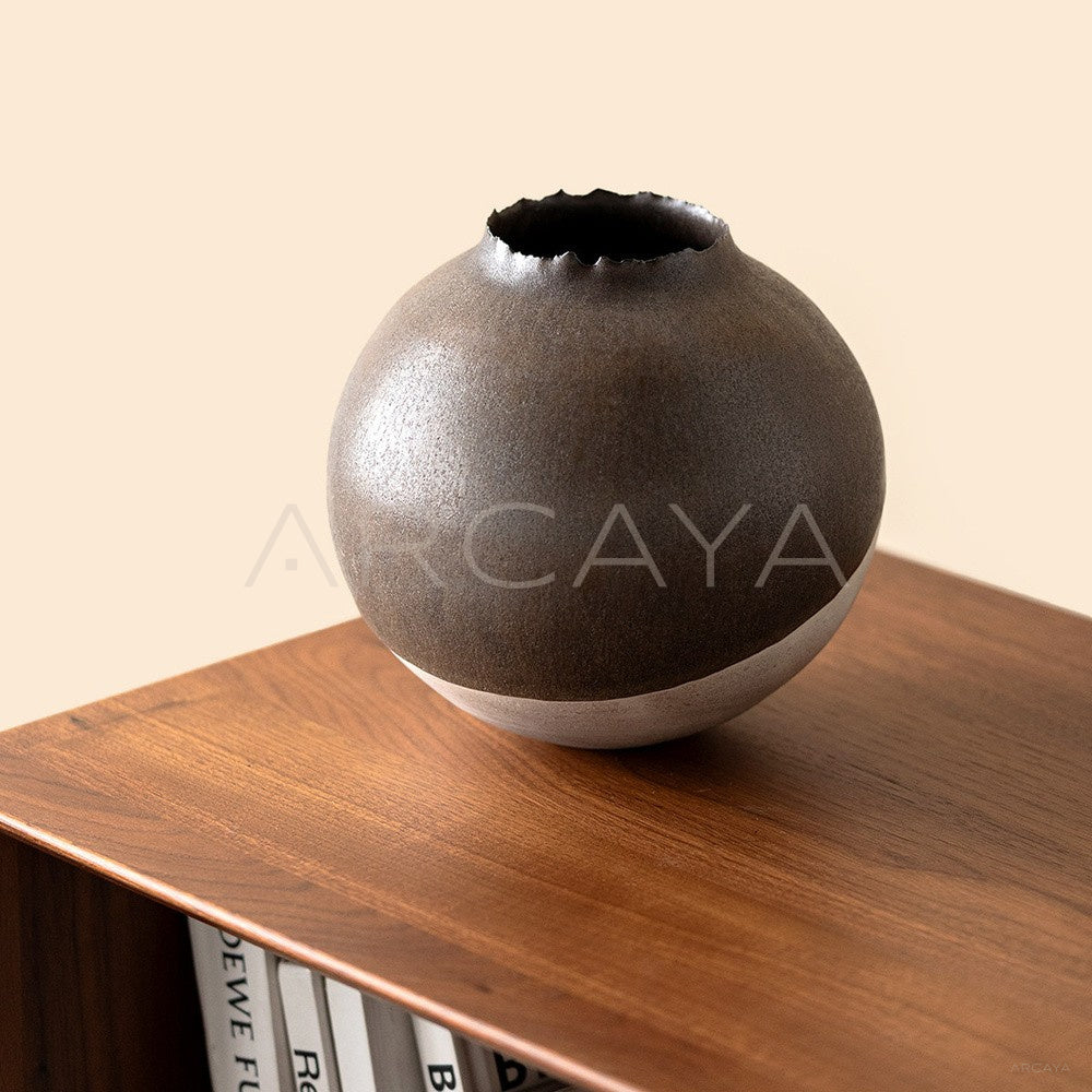 Silver Glaze Ceramic Vase Entryway