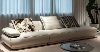 Orla Noir Straight Sofa - front view 03