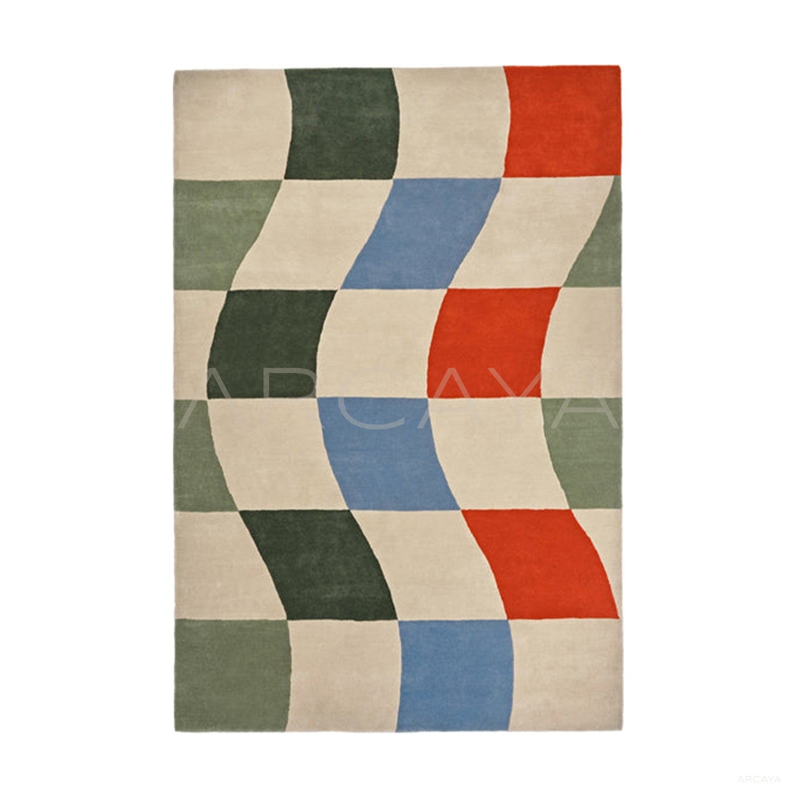 Colorful Wave Checkerboard Rug Dsm P010 C03