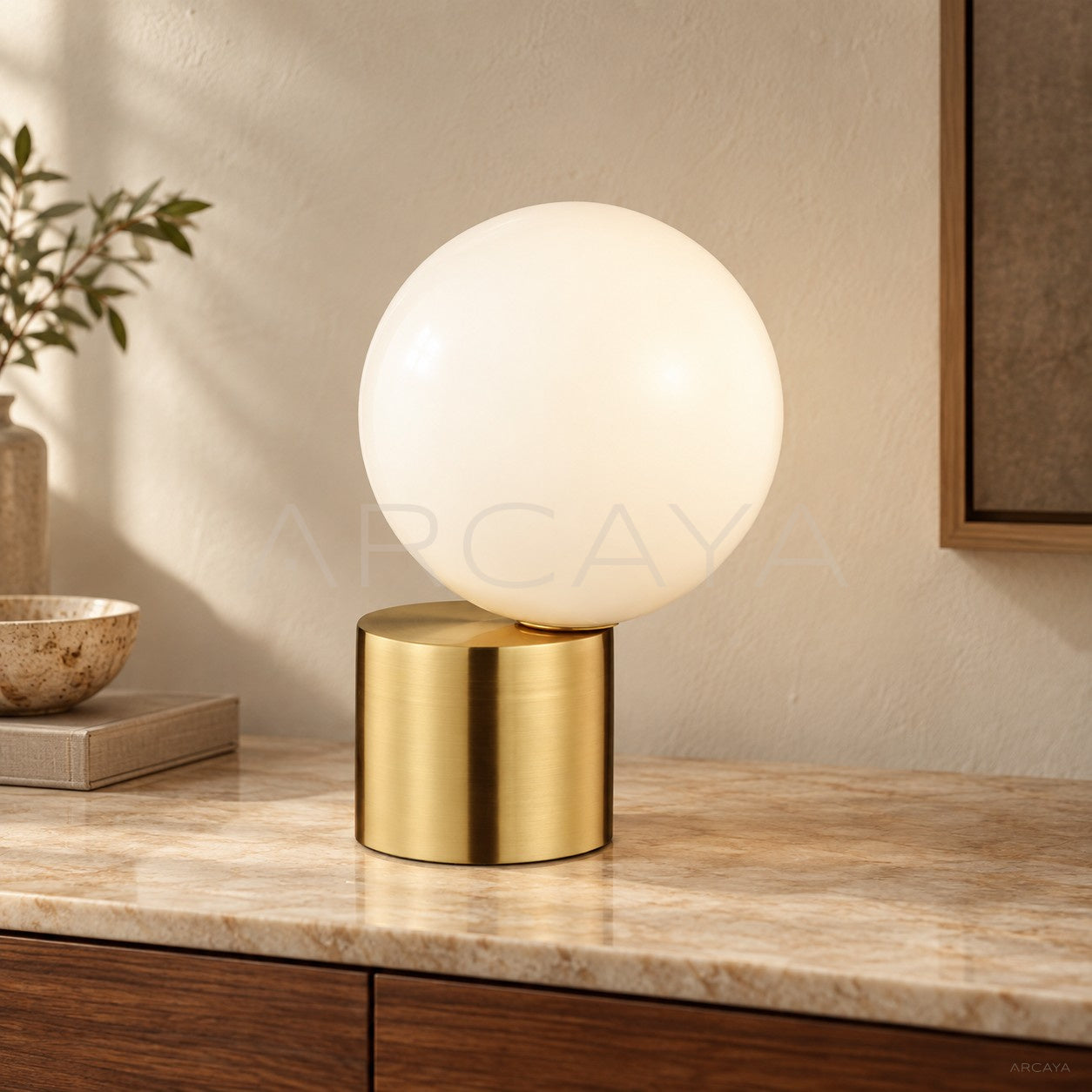 Metal Column Milky Globe Table Lamp 10563 - main