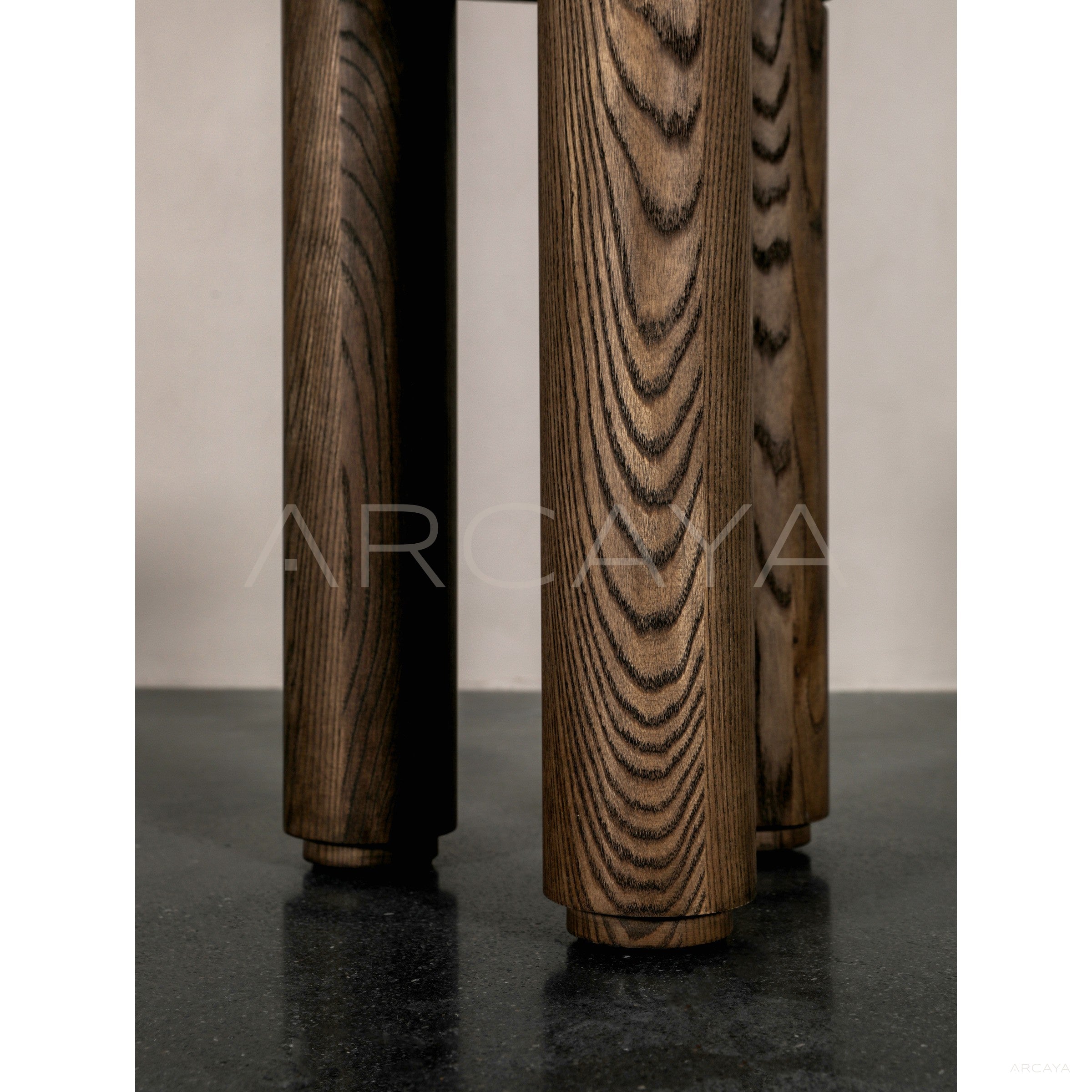 Triangular Solid Wood Marble Side Table - scene