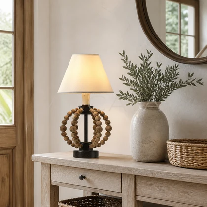 Aveline Vale Table Lamp — styled interior view 03