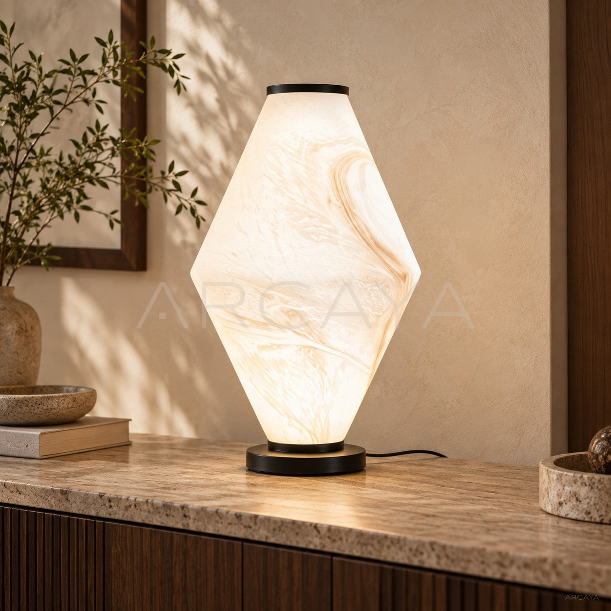 Stone Texture Diamond Table Lamp 96367