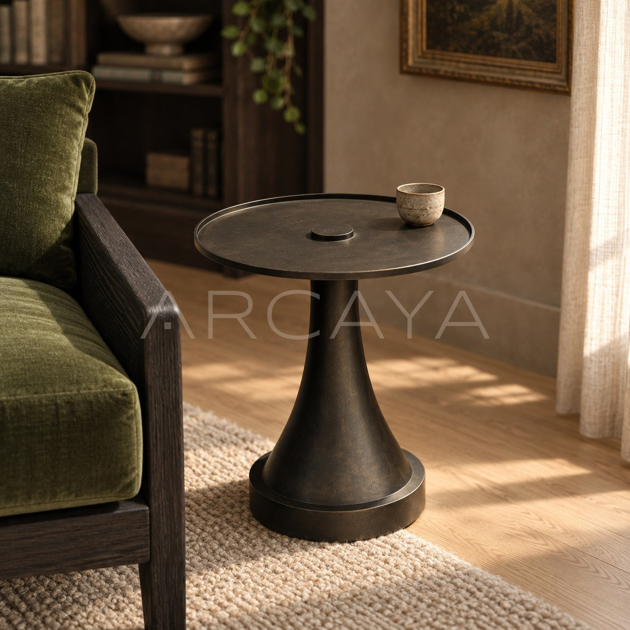 Forged Brass Small Side Table - scene