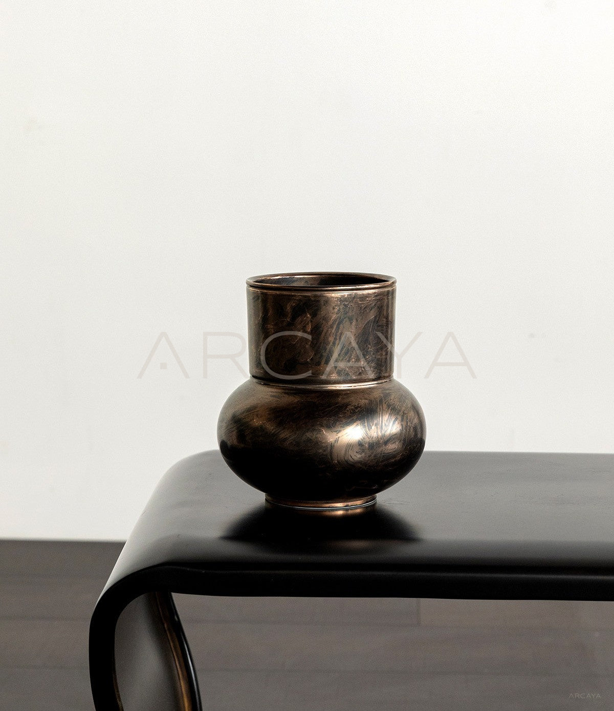 Vintage Distressed Bronze Ceramic Vase - scene