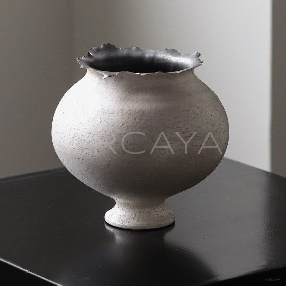 Silver Glaze Hand Thrown Vase