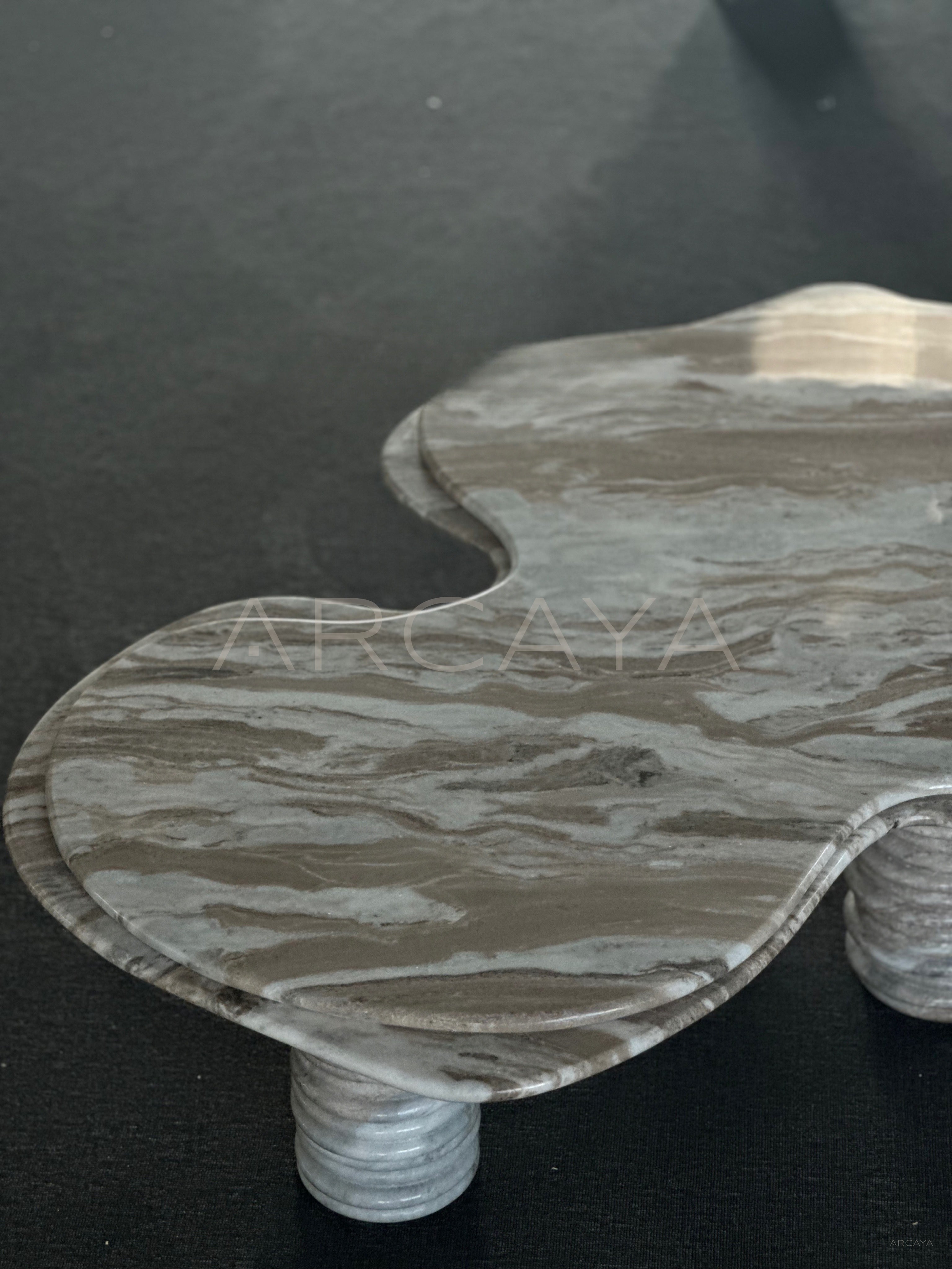 Free Form Marble Coffee Table - scene