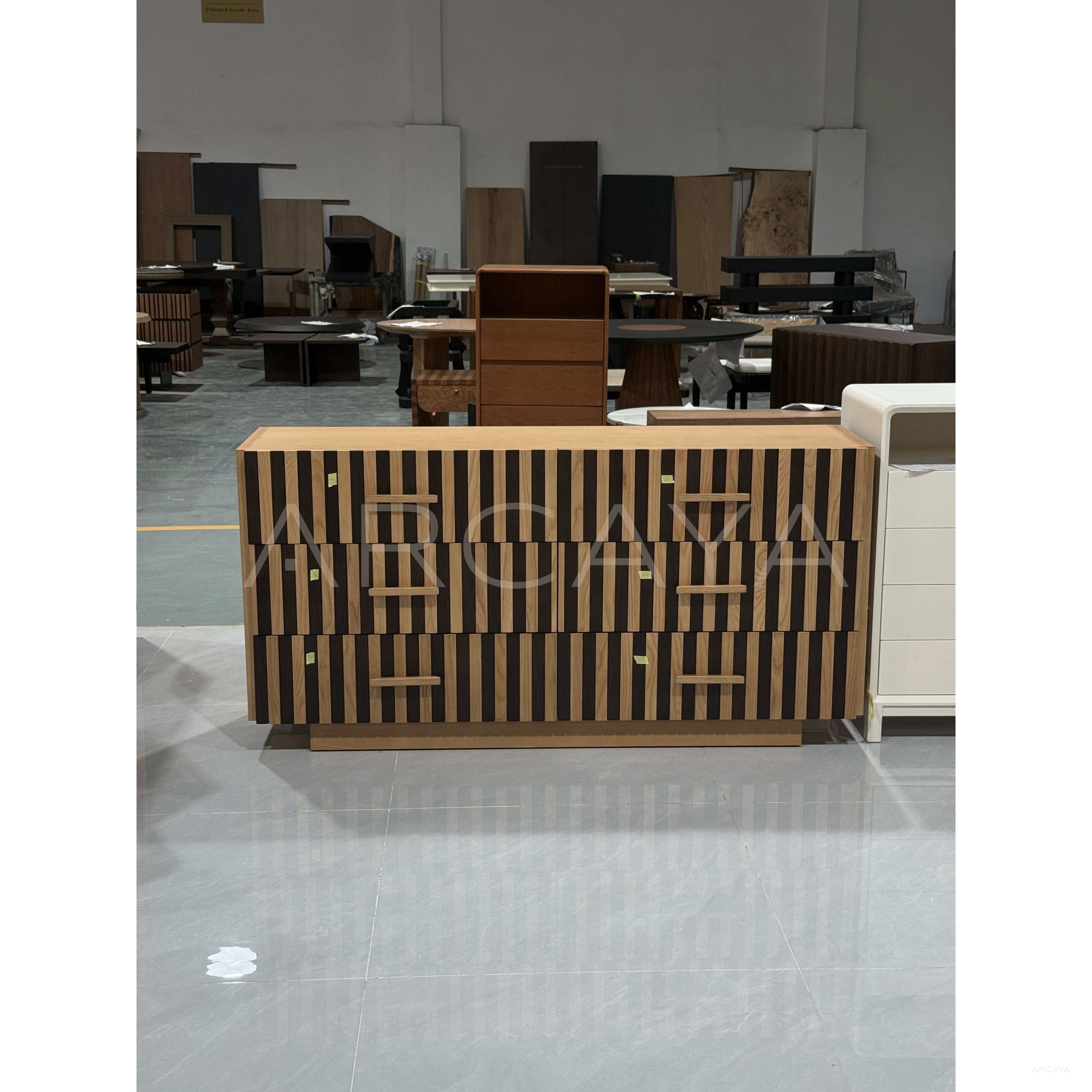 Mosaic Mid Century Solid Wood Chest Of Drawers