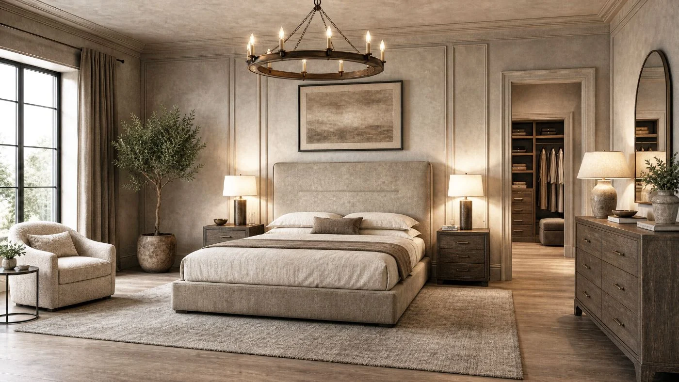 Fabric Beds in a modern room