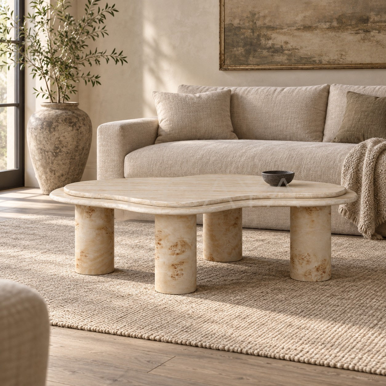 Aston Shiqi Geometric Stone Coffee Table