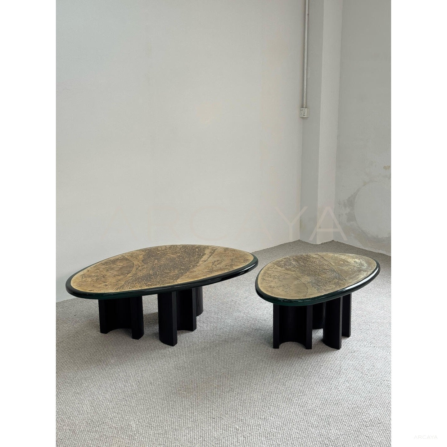 Resin Metal Carved Coffee Table - scene