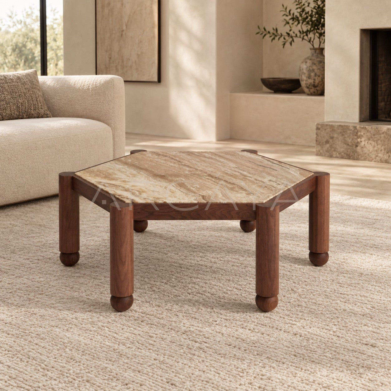 Hexagonal Vintage Coffee Table