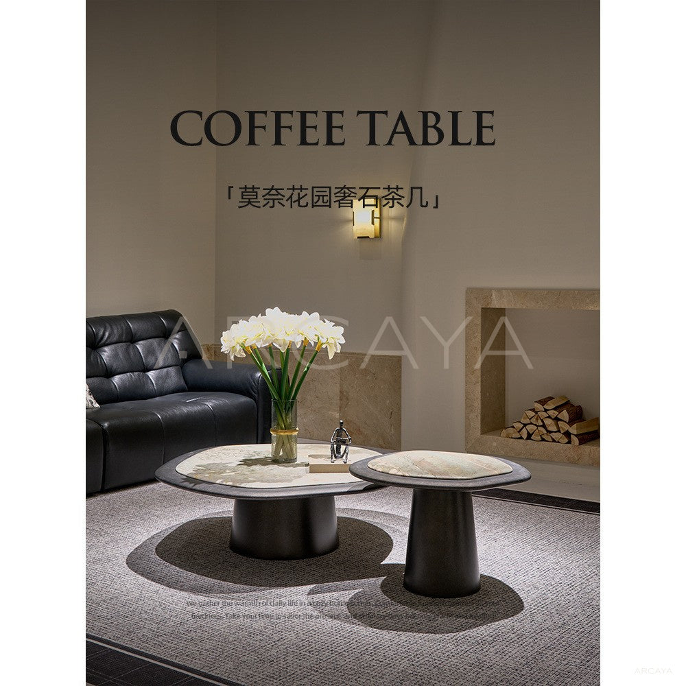 Monet Garden Stone Coffee Table in detail