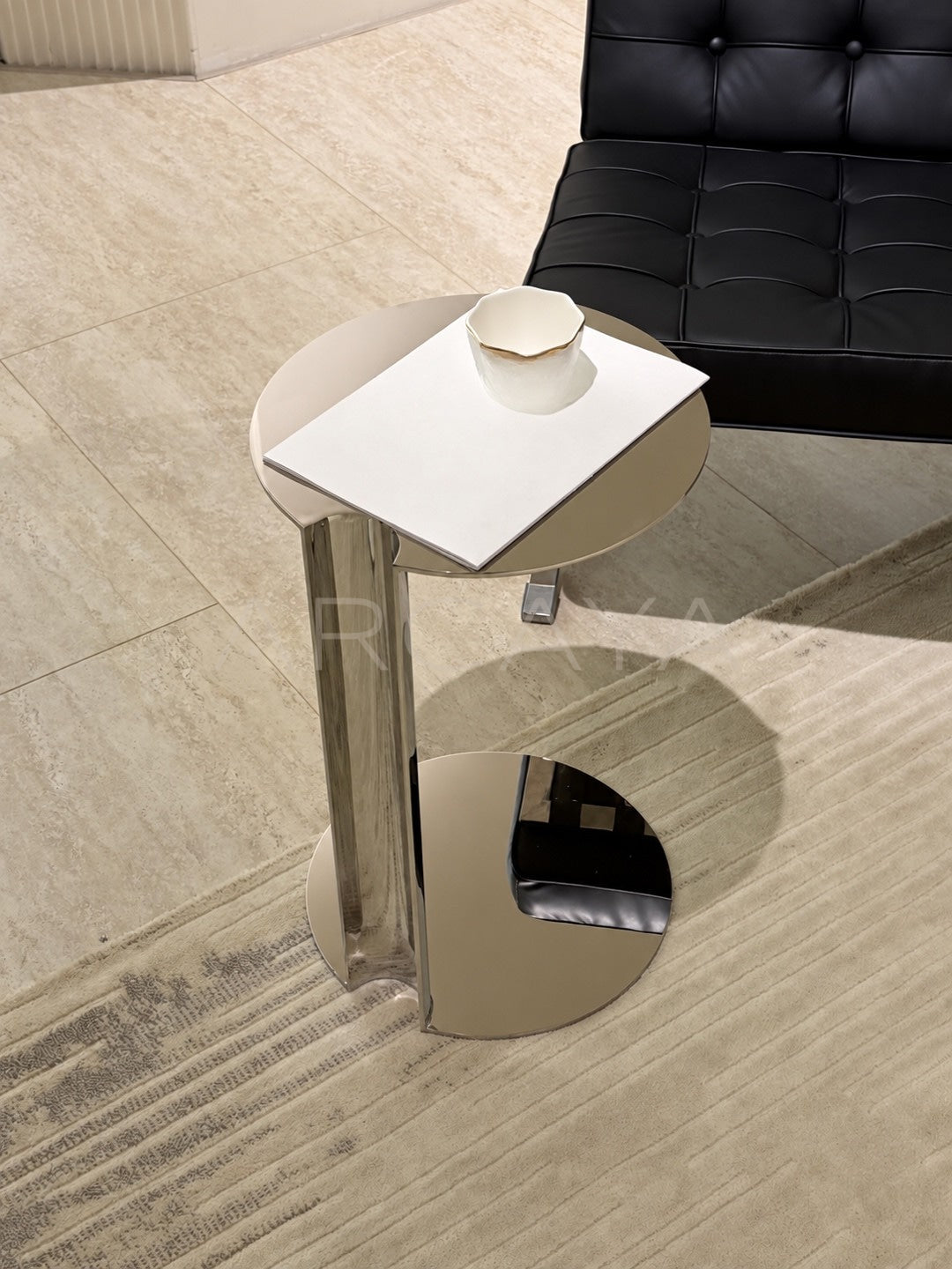Lawrence Sofa Matching Side Table - scene