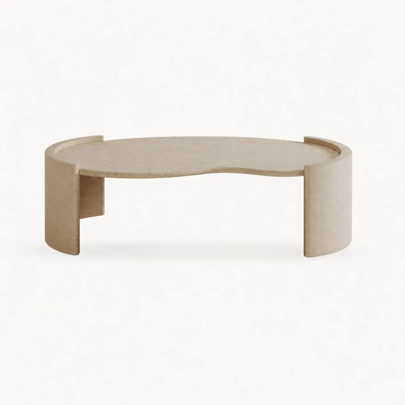 Curved Travertine Coffee Table
