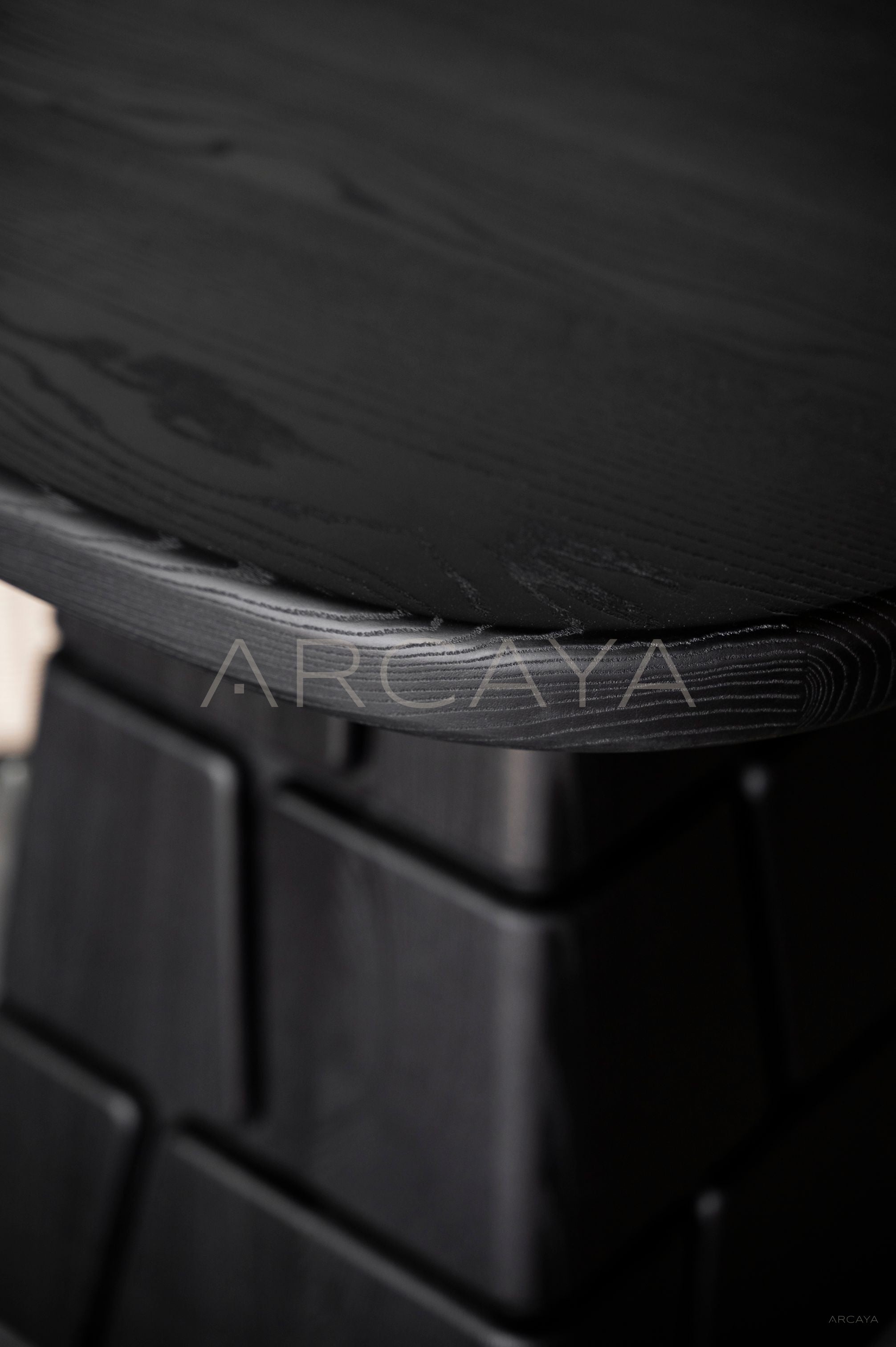 Charcoal Black Low Coffee Table - detail