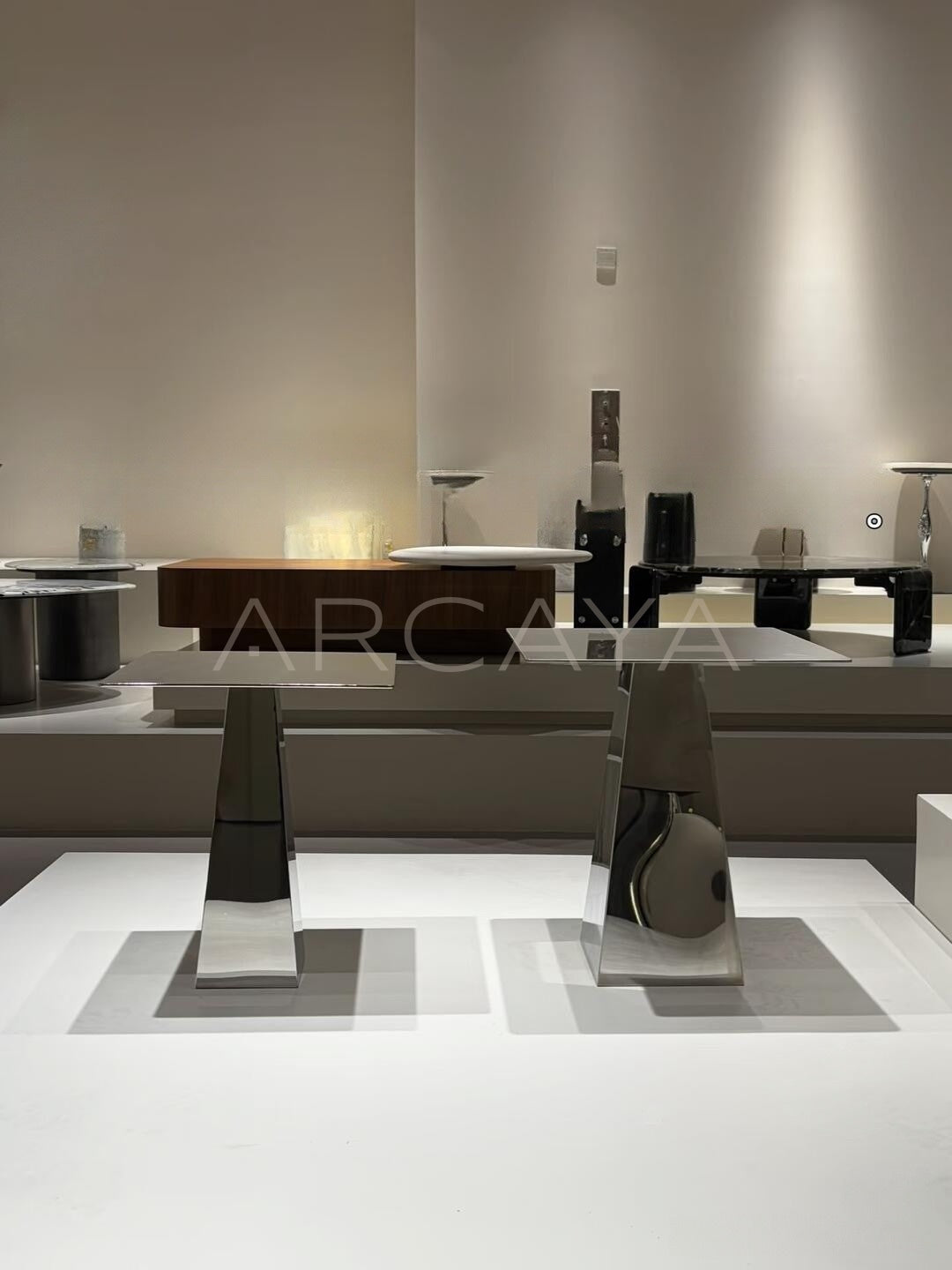 Italian Style Marble Side Table - scene