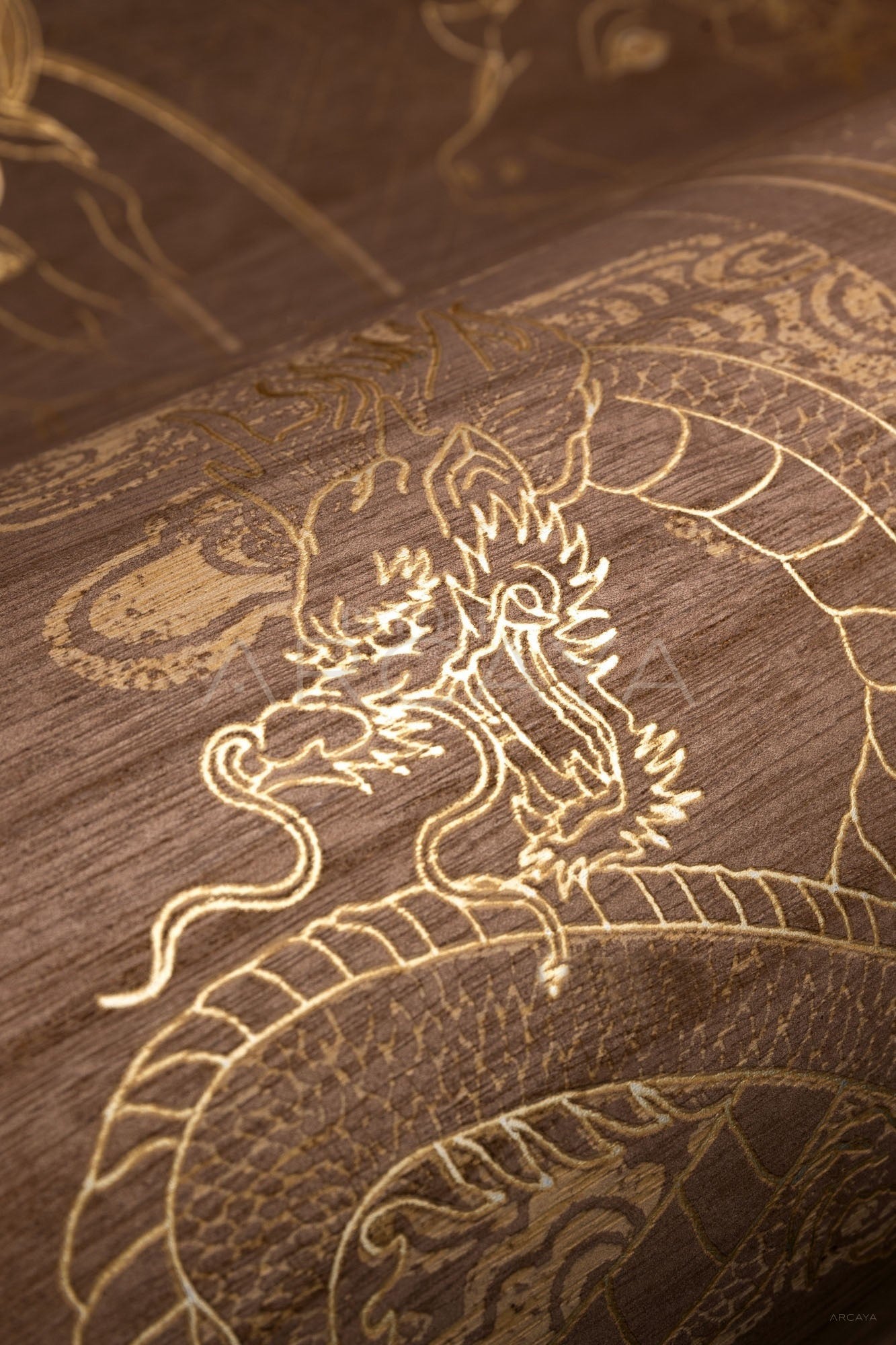 Gilded Carved Wallpaper Folding Screen - scene