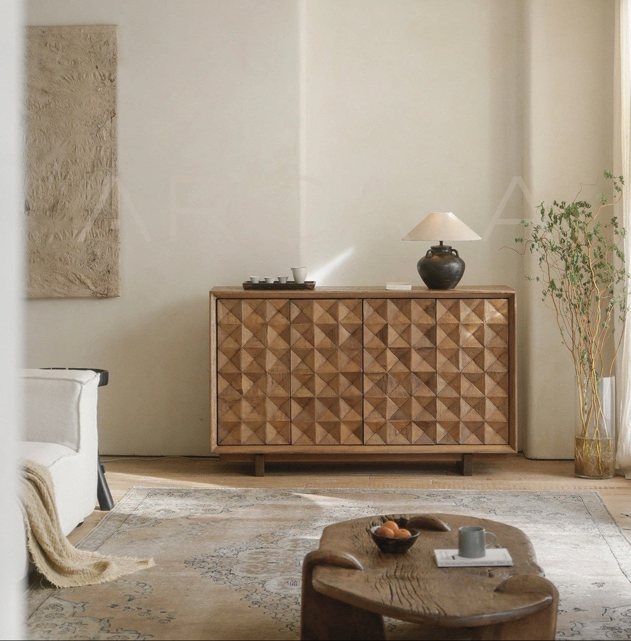 Reclaimed Wood Zoned Storage Cabinet