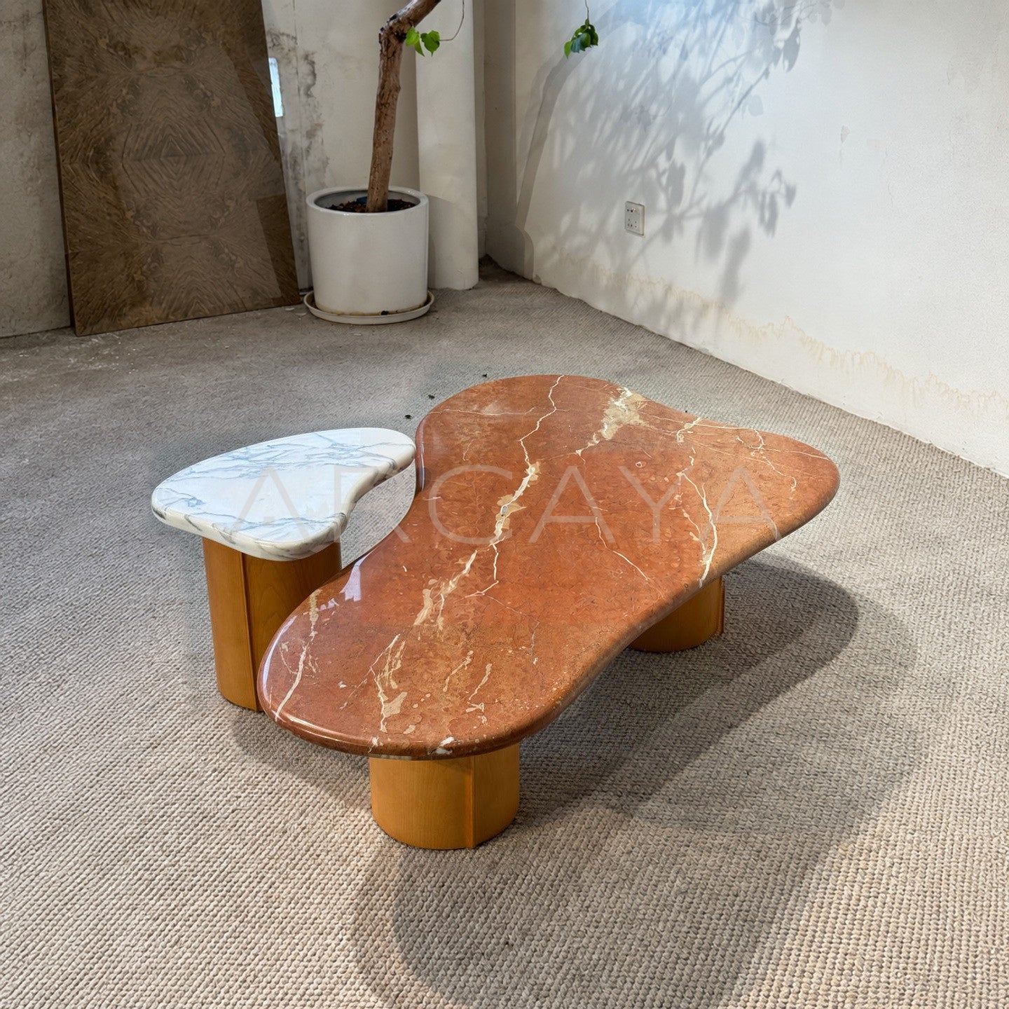 Terracotta Cloud Irregular Marble Coffee Table
