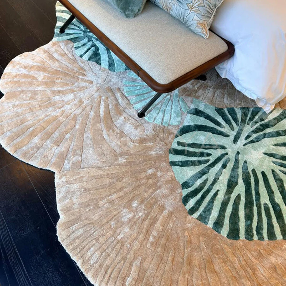 Botanical Contour Area Rug in detail