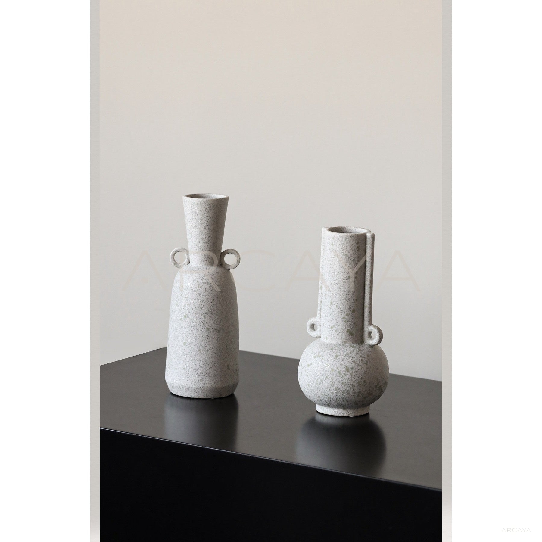 Double Ear Wabi Sabi Ceramic Vase Desktop - scene