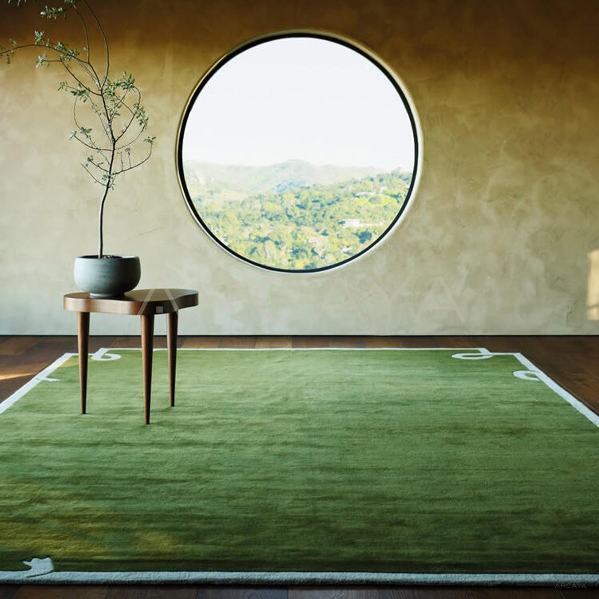 Olive Green Rug - scene