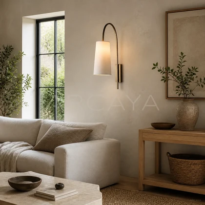Coralie Cove Wall Sconce — styled interior view 01