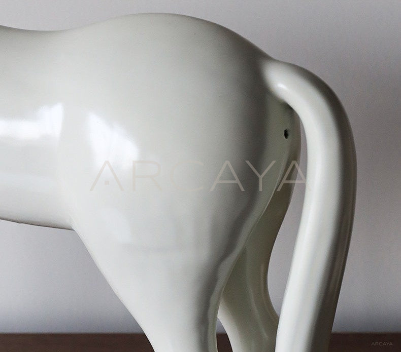 Vintage Art Ceramic Horse Ornament - scene
