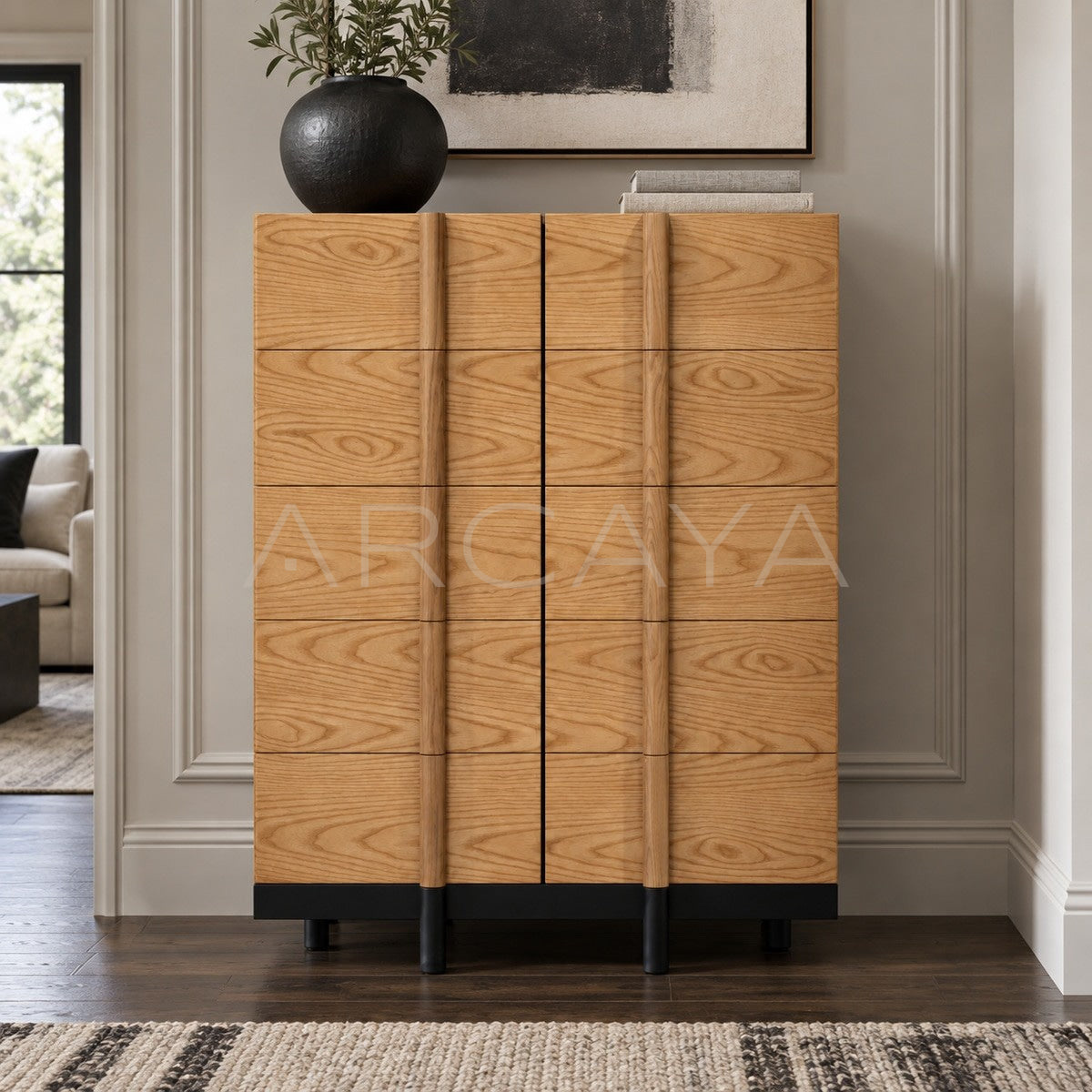 Custom Solid Wood Shoe Cabinet