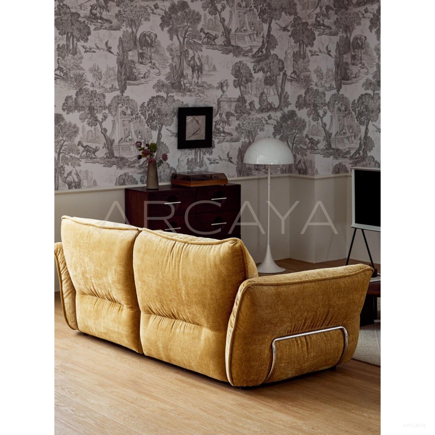 Bennett Ginger Yellow Sofa - scene