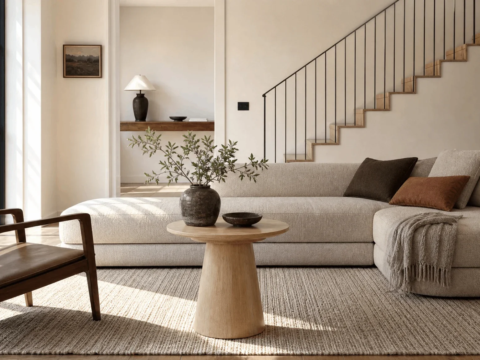 Wood & Fluted Tables in a styled room