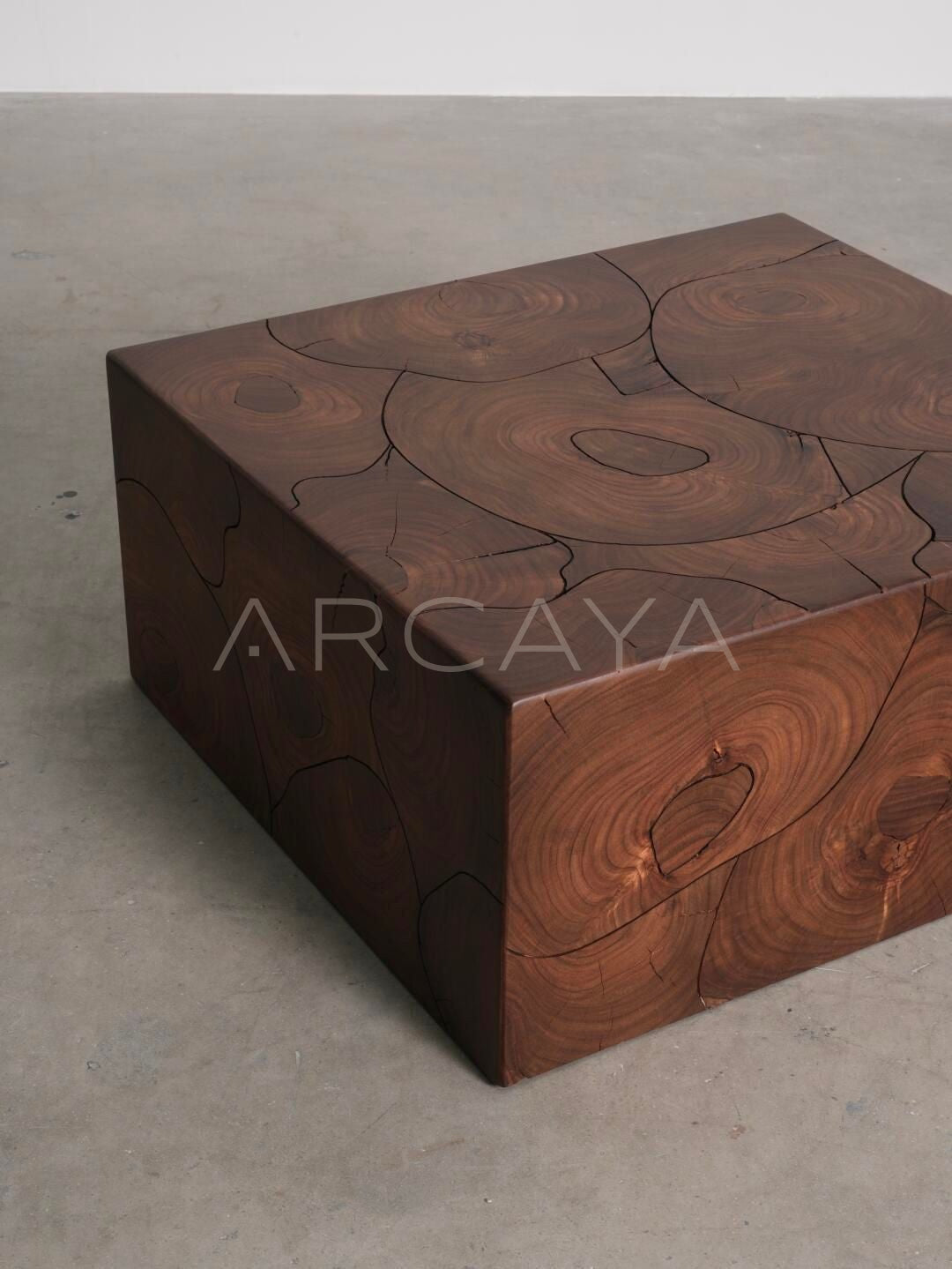 Wood Grain Patchwork Art Side Table - detail