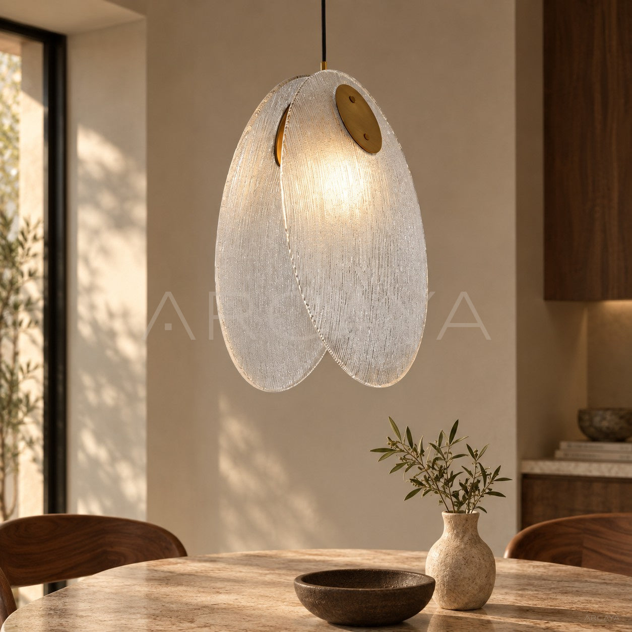 Clear Flower Leaf Pendant Light 54113