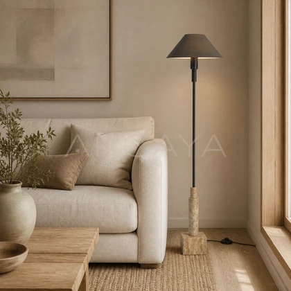 Isolde Ridge Floor Lamp — styled interior view 01