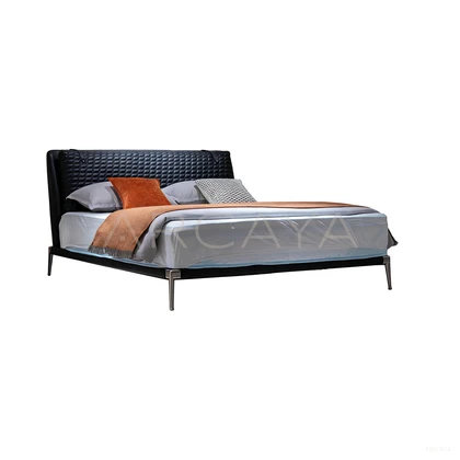 Juno Noir Bed - product view on a white background 01