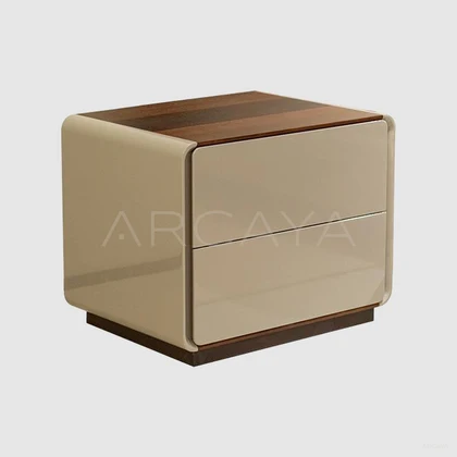 Orla Elm Nightstand - front view 03
