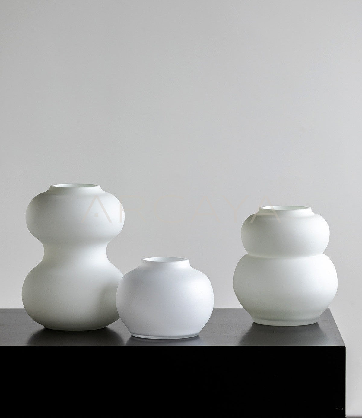 Mist White Frosted Gourd Glass Vase - scene