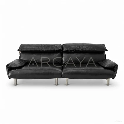 Isla Slate Straight Sofa - product view with realistic grounded contact shadow