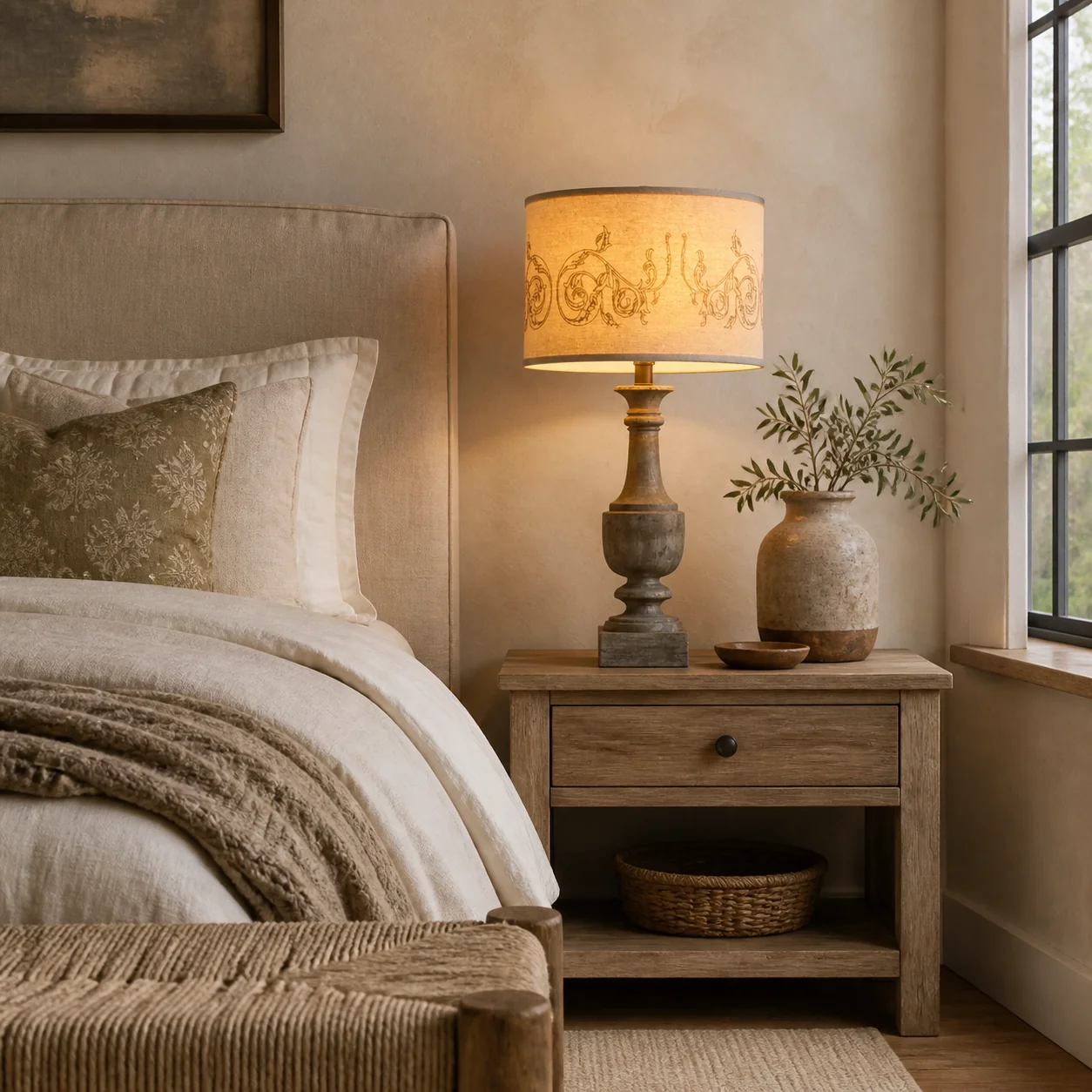 Dorian Hollow Table Lamp in a finished interior.