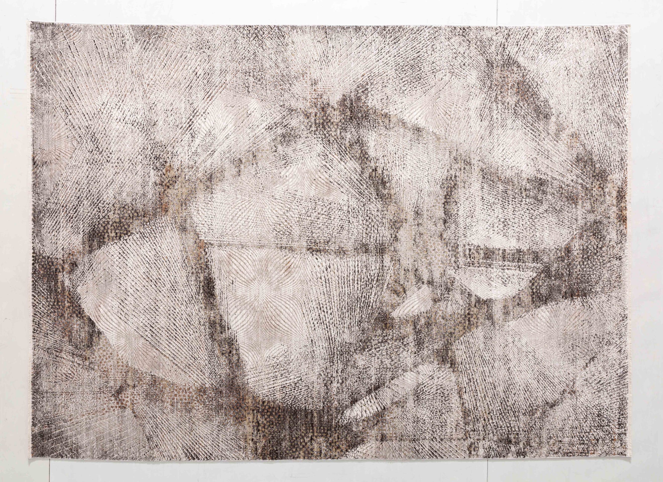 Halo Bloom Area Rug in a finished interior.