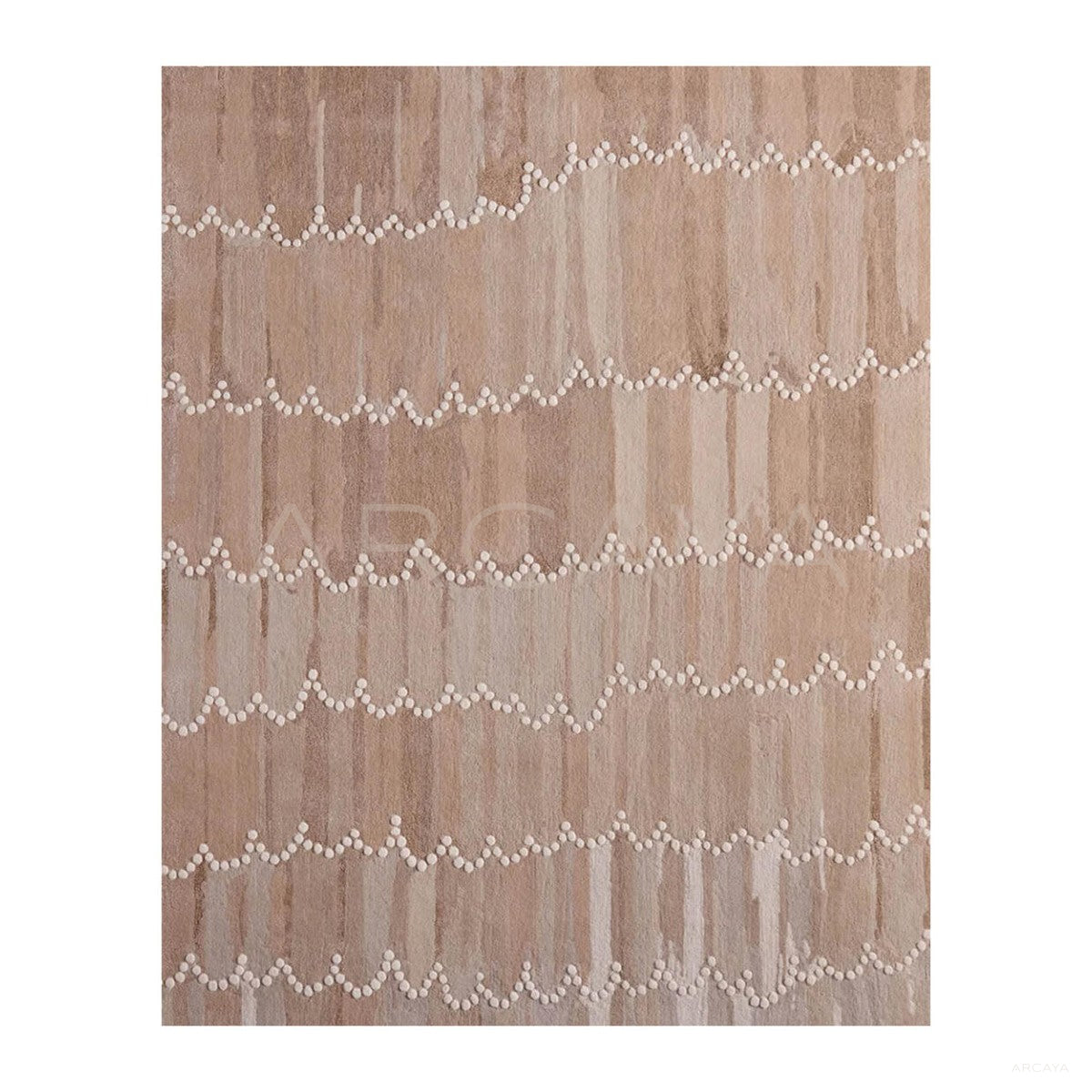 Light Khaki Wave Pattern Rug