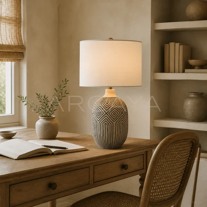 Coralie Meadow Table Lamp — styled interior view 03