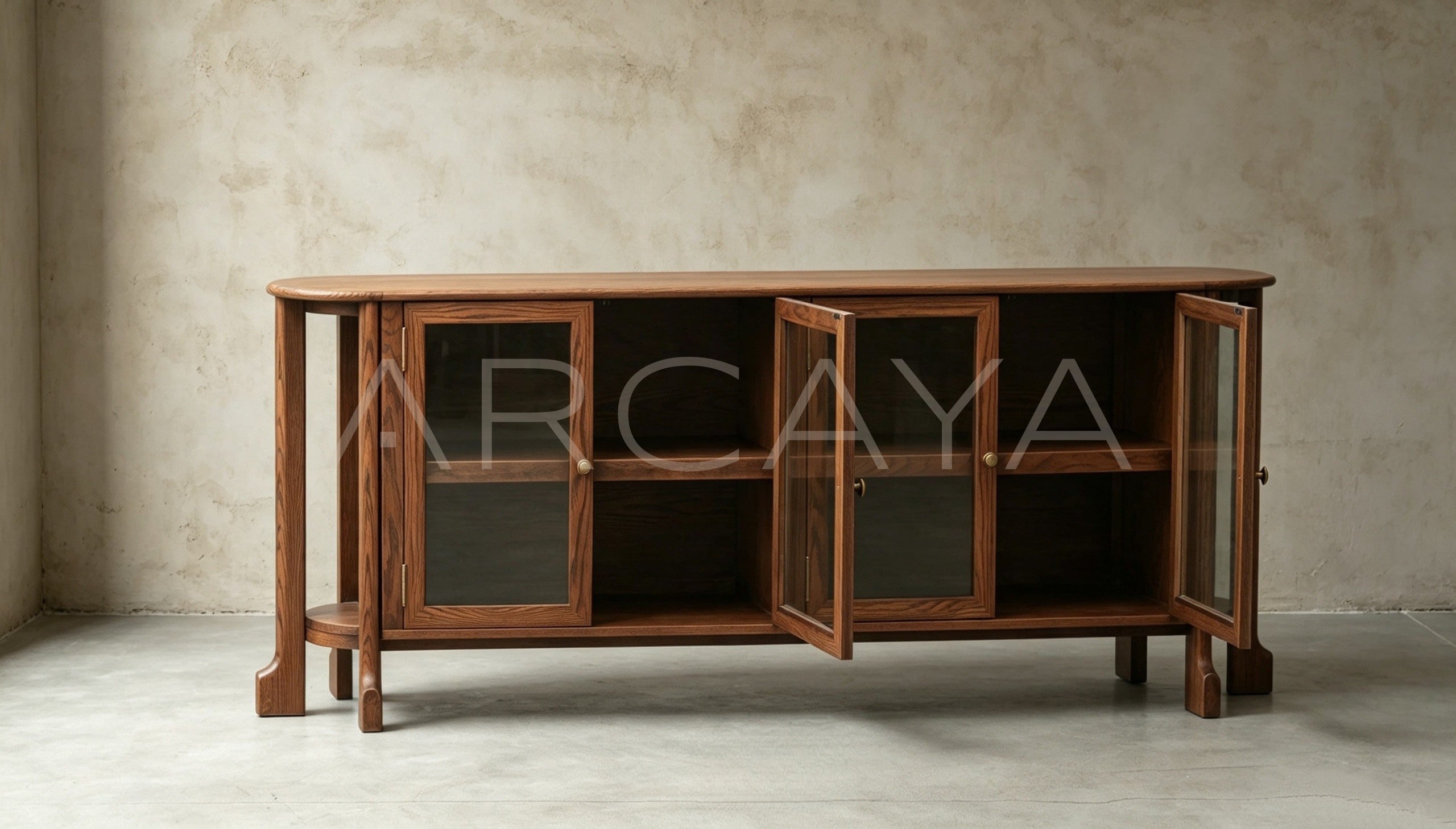 Oak Curved Sideboard - scene