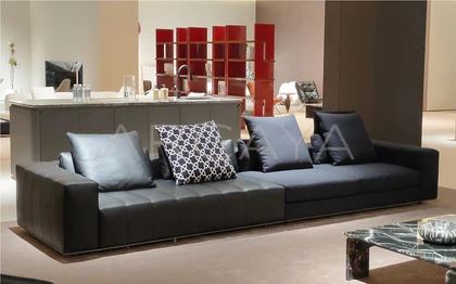 Orla Stone Straight Sofa - front view 04