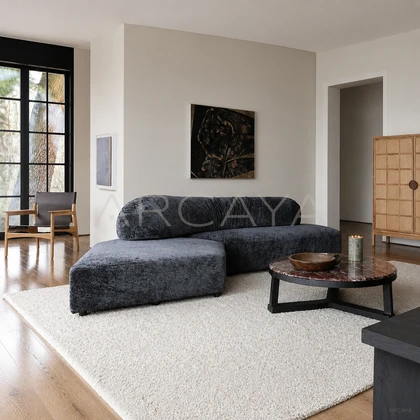 Della Stone Straight Sofa - product view 02