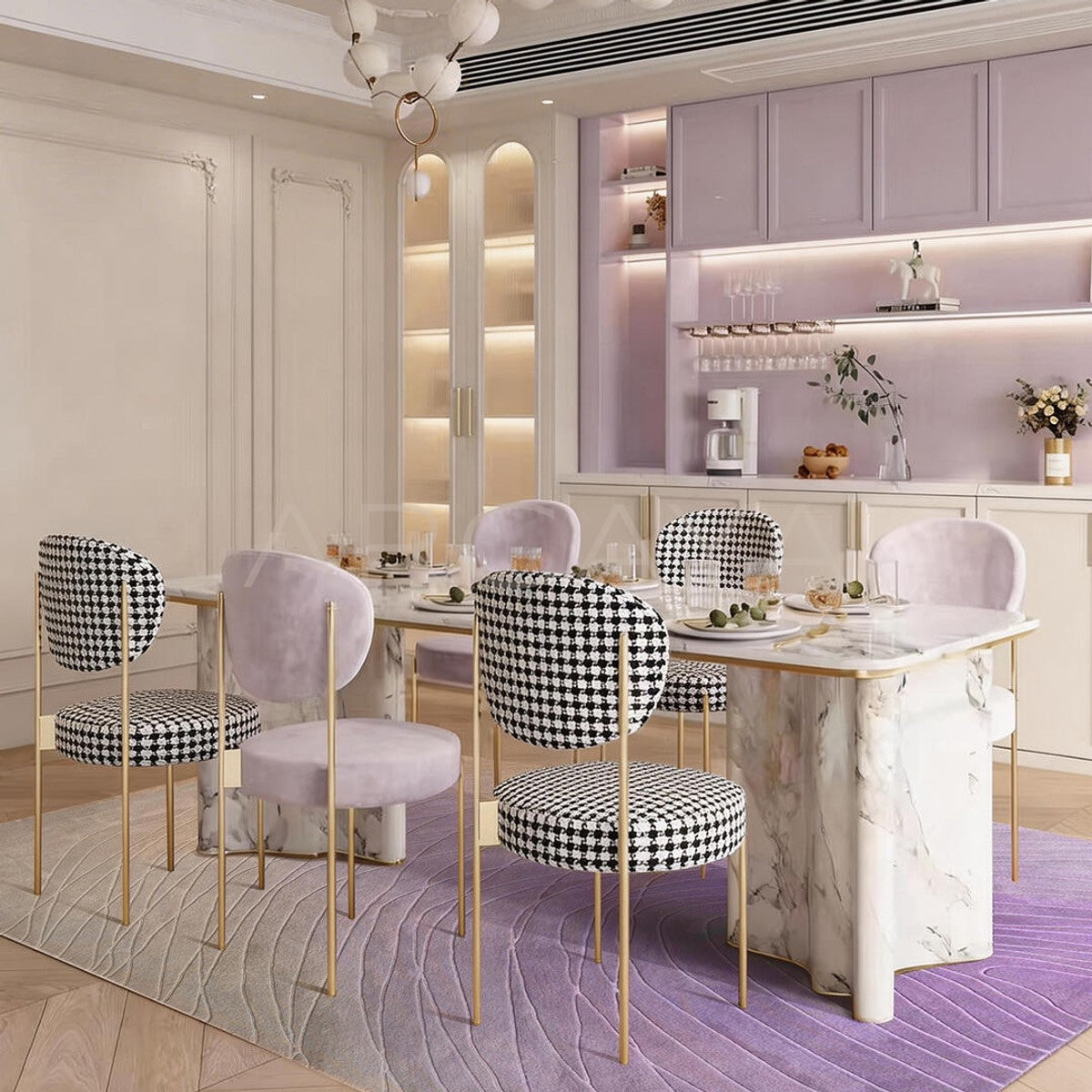 Purple Living Room Rug - scene